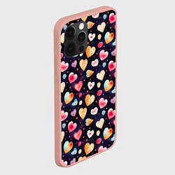 Чехол для iPhone 12 Pro Max Паттерн с сердечками на Валентинов день, цвет: 3D-светло-розовый — фото 2