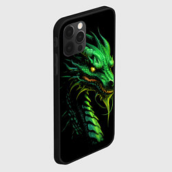 Чехол для iPhone 12 Pro Max Зеленый дракон иллюстрация, цвет: 3D-черный — фото 2
