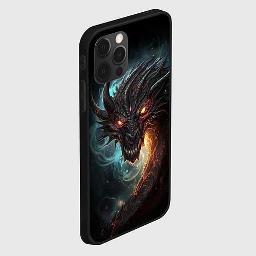 Чехол iPhone 12 Pro Max Фэнтази дракон символ 2024 / 3D-Черный – фото 2