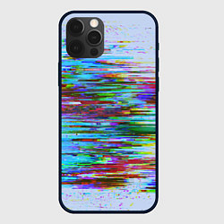 Чехол для iPhone 12 Pro Max Синий и красный глитч, цвет: 3D-черный