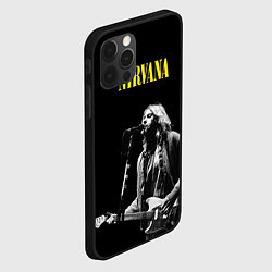 Чехол для iPhone 12 Pro Max Группа Nirvana Курт Кобейн, цвет: 3D-черный — фото 2