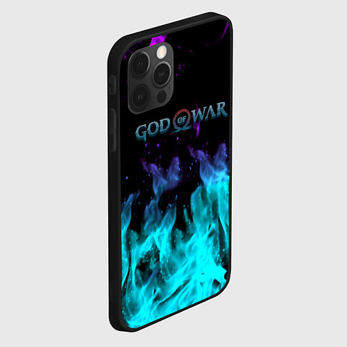 Чехол iPhone 12 Pro Max God of war неоновый шторм / 3D-Черный – фото 2