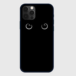 Чехол для iPhone 12 Pro Max Кошачьи глаза во тьме, цвет: 3D-черный