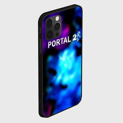 Чехол iPhone 12 Pro Max Portal неоновый градиент / 3D-Черный – фото 2