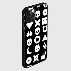 Чехол для iPhone 12 Pro Max Любовь смерть и роботы паттерн, цвет: 3D-черный — фото 2