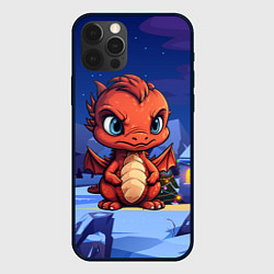 Чехол для iPhone 12 Pro Max Забавный красный дракон 2024, цвет: 3D-черный