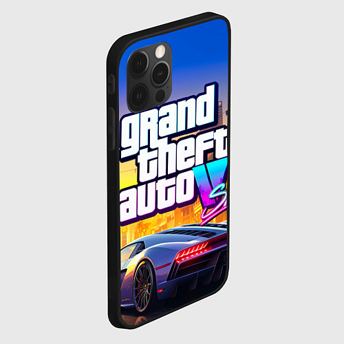 Чехол iPhone 12 Pro Max Grand theft auto 6 street vice city / 3D-Черный – фото 2