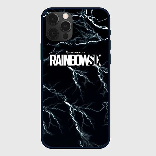 Чехол iPhone 12 Pro Max Радуга 6 шторм / 3D-Черный – фото 1