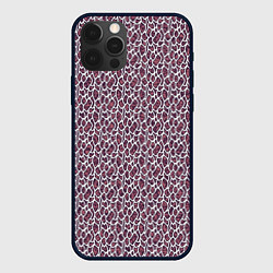 Чехол для iPhone 12 Pro Max Стилизованный бело-розовый, цвет: 3D-черный