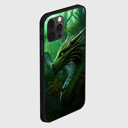 Чехол iPhone 12 Pro Max Зеленый лесной дракон 2024 / 3D-Черный – фото 2