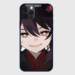 Чехол для iPhone 12 Pro Max Genshin Impact Hu Tao smile, цвет: 3D-черный