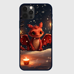 Чехол iPhone 12 Pro Max Дракоша в лесу с фонариками