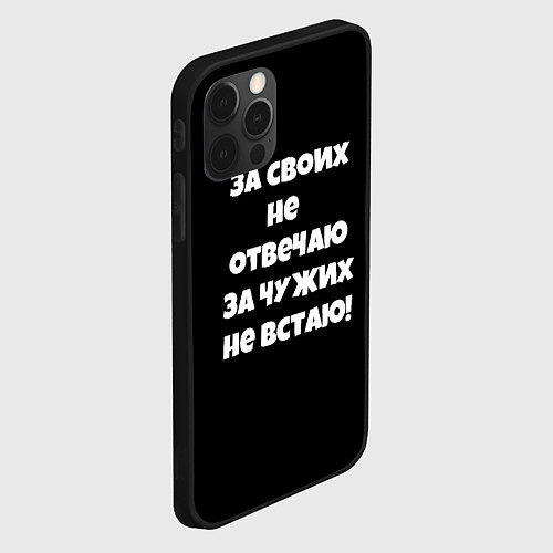 Чехол iPhone 12 Pro Max За своих не отвечаю / 3D-Черный – фото 2