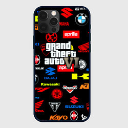 Чехол для iPhone 12 Pro Max GTA6 автобренды, цвет: 3D-черный