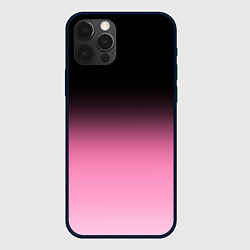 Чехол iPhone 12 Pro Max Черно-розовый градиент