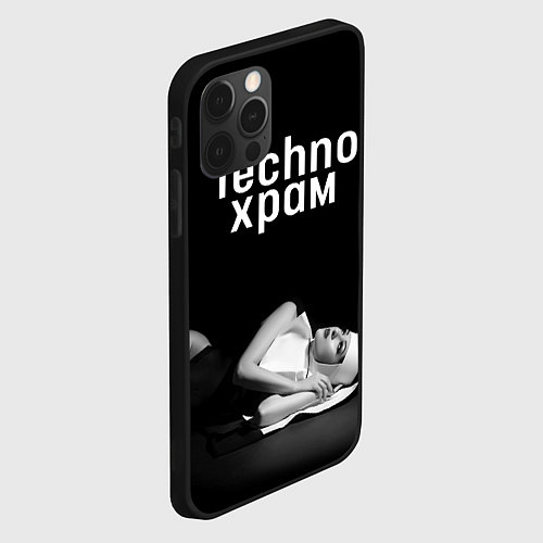 Чехол iPhone 12 Pro Max Techno храм монашка лежит / 3D-Черный – фото 2