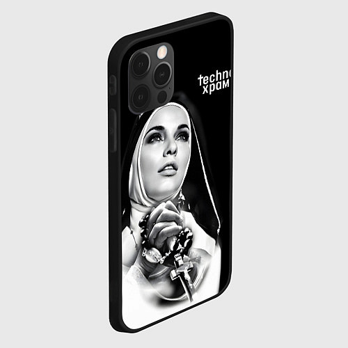 Чехол iPhone 12 Pro Max Techno храм монашка в молитве / 3D-Черный – фото 2