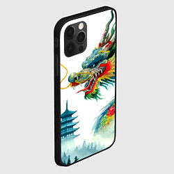 Чехол для iPhone 12 Pro Max Japanese watercolor dragon - art, цвет: 3D-черный — фото 2