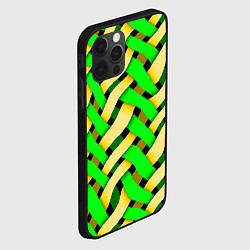 Чехол для iPhone 12 Pro Max Кислотная объёмная плетёнка, цвет: 3D-черный — фото 2