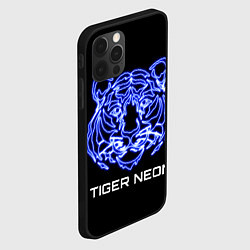 Чехол для iPhone 12 Pro Max Tiger neon art, цвет: 3D-черный — фото 2