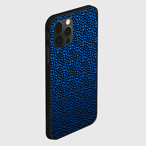 Чехол iPhone 12 Pro Max Синий объёмный паттерн / 3D-Черный – фото 2