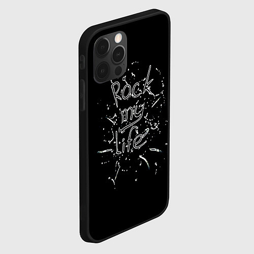 Чехол iPhone 12 Pro Max Rock my life чёрный / 3D-Черный – фото 2