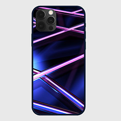 Чехол для iPhone 12 Pro Max Фиолетовая геометрическая абстракция, цвет: 3D-черный