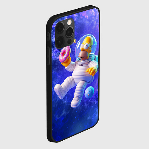 Чехол iPhone 12 Pro Max Homer Simpson is a brave astronaut / 3D-Черный – фото 2