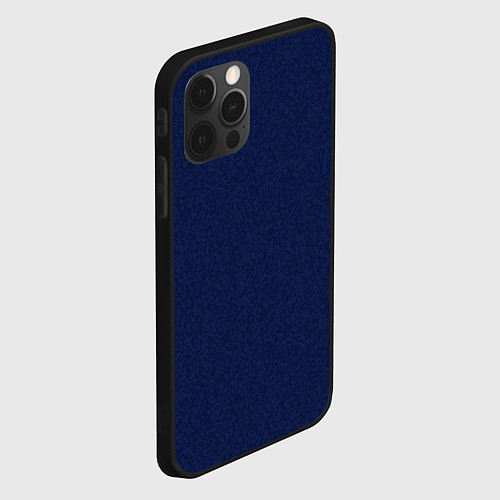 Чехол iPhone 12 Pro Max Однотонный тёмно-синий текстура / 3D-Черный – фото 2