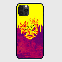 Чехол для iPhone 12 Pro Max Cyberpunk огненное лого самурая, цвет: 3D-черный