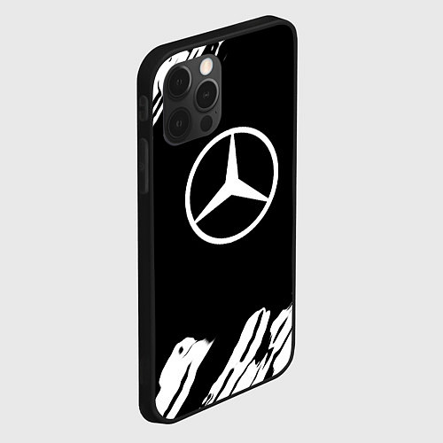 Чехол iPhone 12 Pro Max Mercedes benz краски спорт / 3D-Черный – фото 2