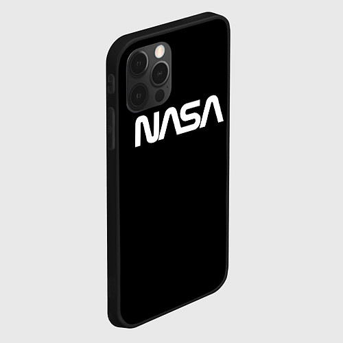 Чехол iPhone 12 Pro Max NASA space logo / 3D-Черный – фото 2