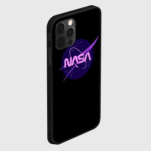 Чехол iPhone 12 Pro Max NASA neon space / 3D-Черный – фото 2