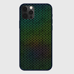 Чехол для iPhone 12 Pro Max Неоновые соты чёрный, цвет: 3D-черный