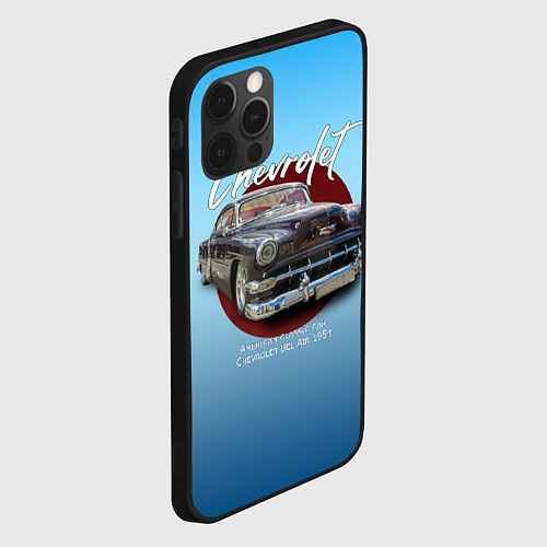 Чехол iPhone 12 Pro Max Американский классический автомобиль Chevrolet Bel / 3D-Черный – фото 2