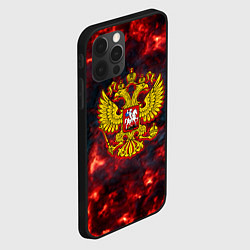 Чехол для iPhone 12 Pro Max Герб РФ лава огненный герб, цвет: 3D-черный — фото 2