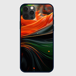 Чехол iPhone 12 Pro Max Оранжевая и зеленый абстракция