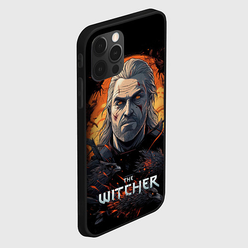 Чехол iPhone 12 Pro Max Ведьмак арт иллюстрация / 3D-Черный – фото 2