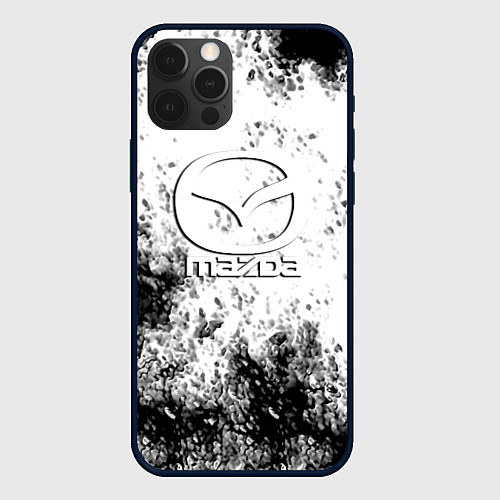 Чехол iPhone 12 Pro Max Mazda черные краски всплеск спорт авто / 3D-Черный – фото 1
