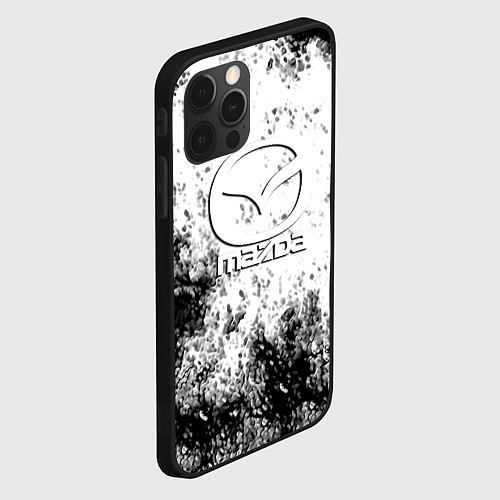 Чехол iPhone 12 Pro Max Mazda черные краски всплеск спорт авто / 3D-Черный – фото 2