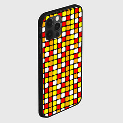 Чехол для iPhone 12 Pro Max Красные, жёлтые и белые квадраты, цвет: 3D-черный — фото 2