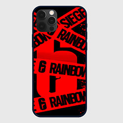 Чехол для iPhone 12 Pro Max Rainbox six краски, цвет: 3D-черный