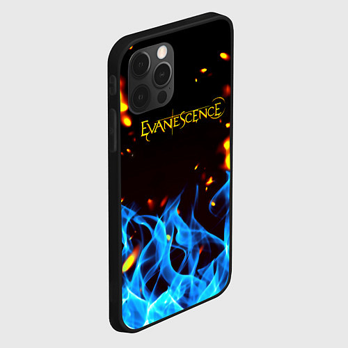 Чехол iPhone 12 Pro Max Evanescence огонь рок группа / 3D-Черный – фото 2