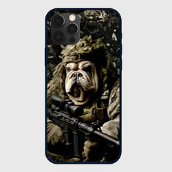 Чехол для iPhone 12 Pro Max Мастиф снайпер, цвет: 3D-черный