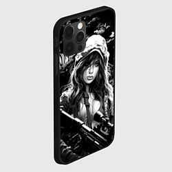 Чехол для iPhone 12 Pro Max Брюнетка снайпер, цвет: 3D-черный — фото 2