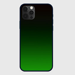 Чехол для iPhone 12 Pro Max Чёрно зелёный градиент, цвет: 3D-черный