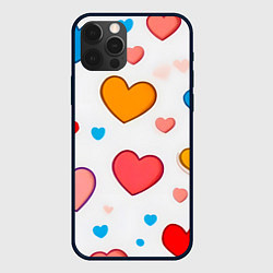 Чехол для iPhone 12 Pro Max Сердца сердечки, цвет: 3D-черный