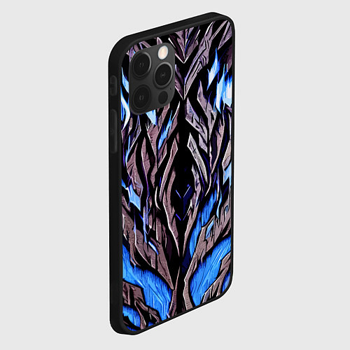 Чехол iPhone 12 Pro Max Камень и синий огонь / 3D-Черный – фото 2
