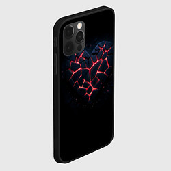 Чехол для iPhone 12 Pro Max Разбитое сердце из камня и неона, цвет: 3D-черный — фото 2