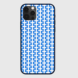 Чехол для iPhone 12 Pro Max Синие кружки патерн, цвет: 3D-черный